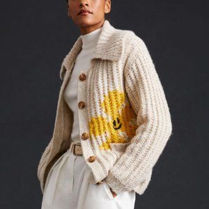 Anthropologie Pilcro Flower Cardigan Sweater